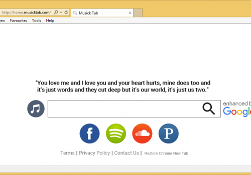 Come rimuovere Home.musicktab.com