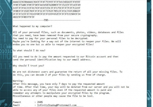 Eliminar InfinityShadow ransomware virus