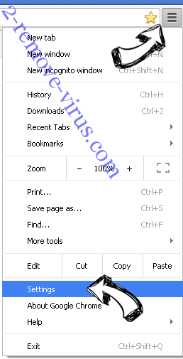 Ezy-search.com Chrome menu