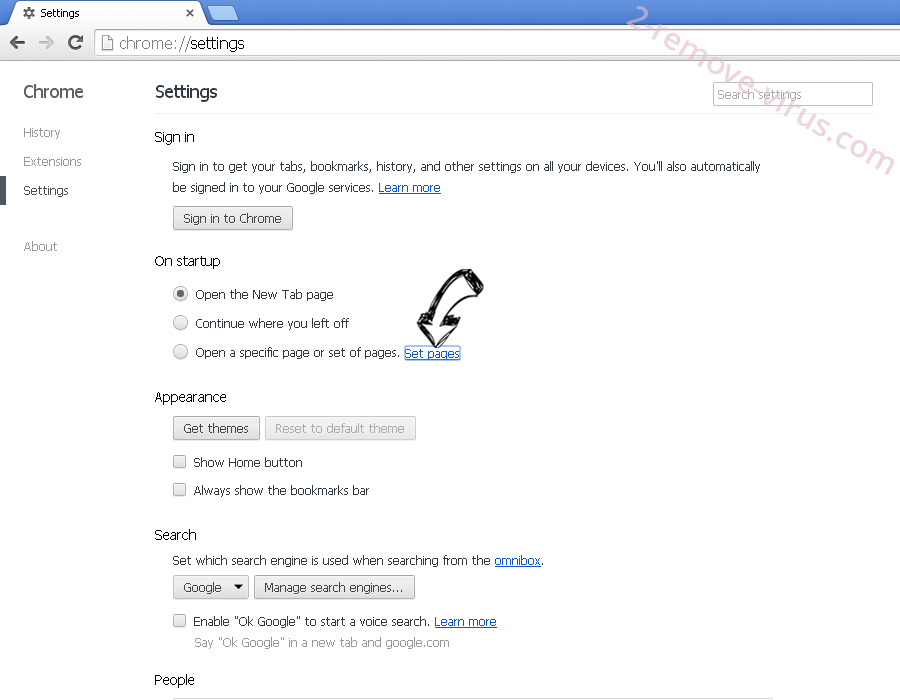 Ezy-search.com Chrome settings