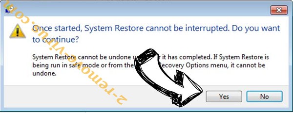 Striked ransomware removal - restore message