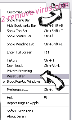 Dridex virus Safari reset menu