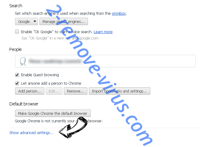 Enlever TeachPad Adware Chrome settings more