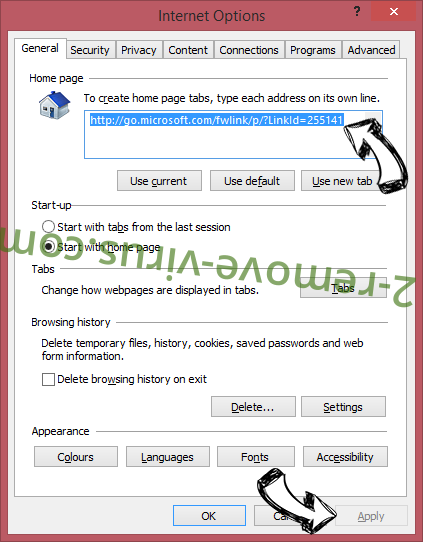 أبعد MainSearchBoard Adware IE toolbars and extensions