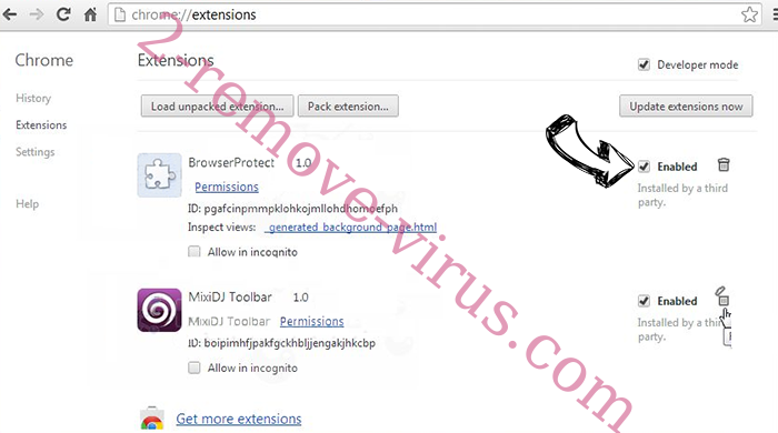 DebugRootMouse (Mac) adware Chrome extensions disable