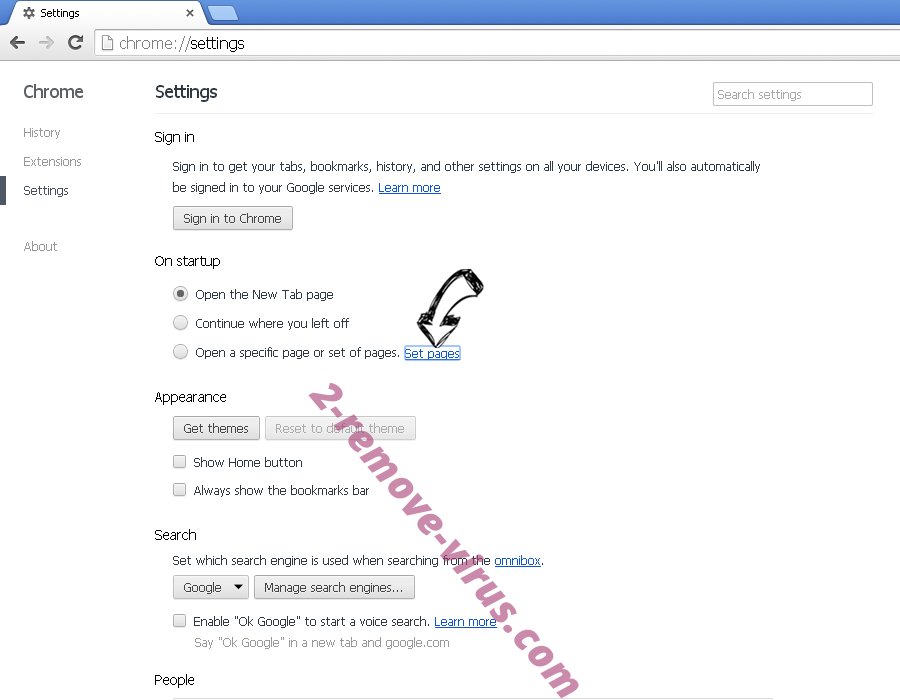 OnlineMusic Search Redirect Chrome settings