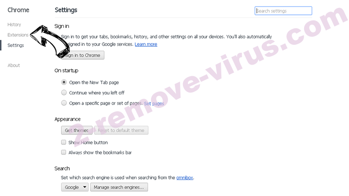 Free FLV Player Virus Chrome settings