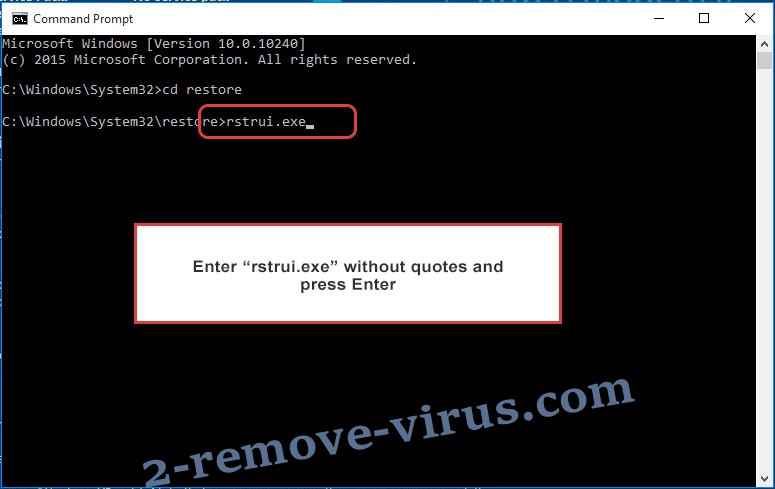 Delete L47 Ransomware - command prompt restore execute