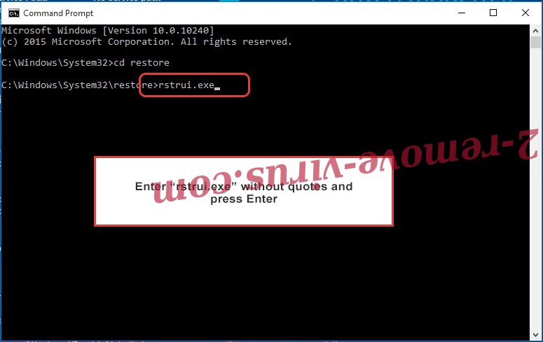 Delete Qqlc ransomware - command prompt restore execute