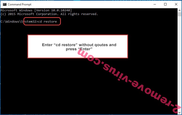 Uninstall Qqlc ransomware - command prompt restore