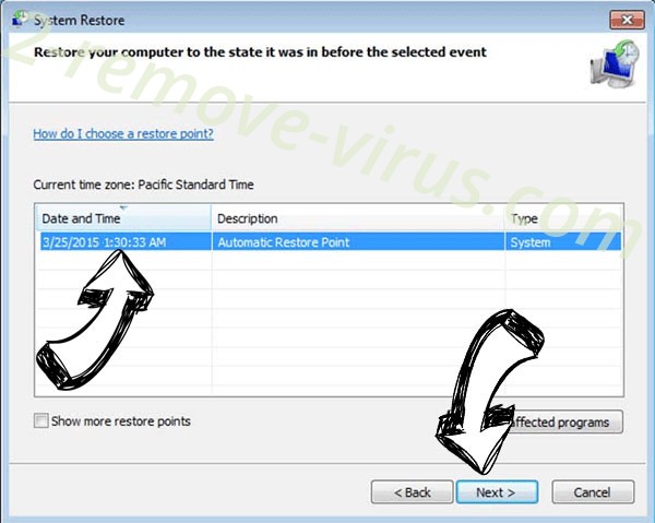 .Tanos file virus - restore point