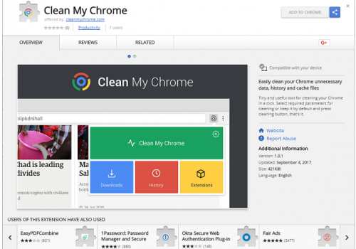 Odstrániť Clean My Chrome 1.0.1
