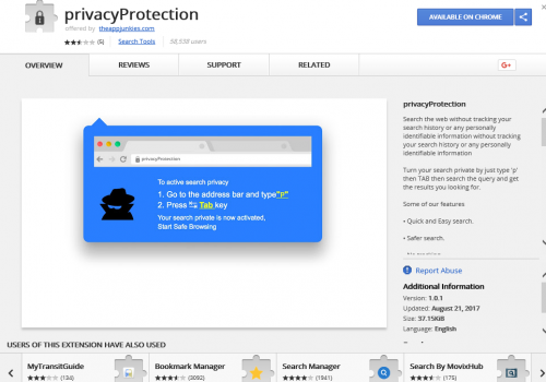 Odstrániť PrivacyProtection Extension