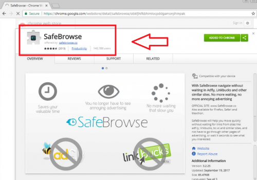 Odstrániť SafeBrowse Chrome Extension