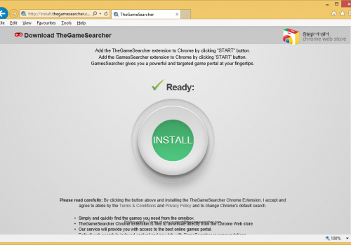 Odstrániť TheGameSearcher Extension