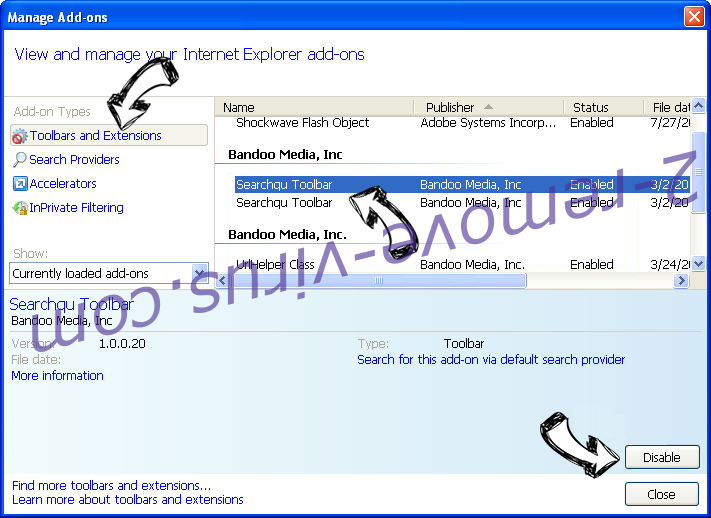 Phonenewmessage.com IE toolbars and extensions