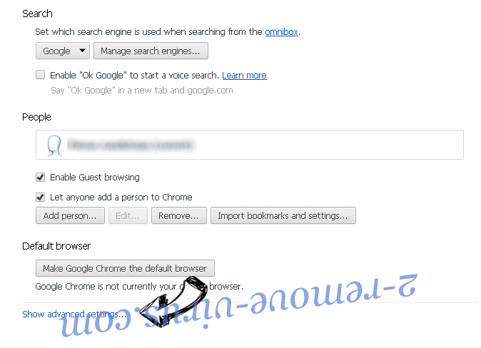 Your Email Access redirect Chrome settings more