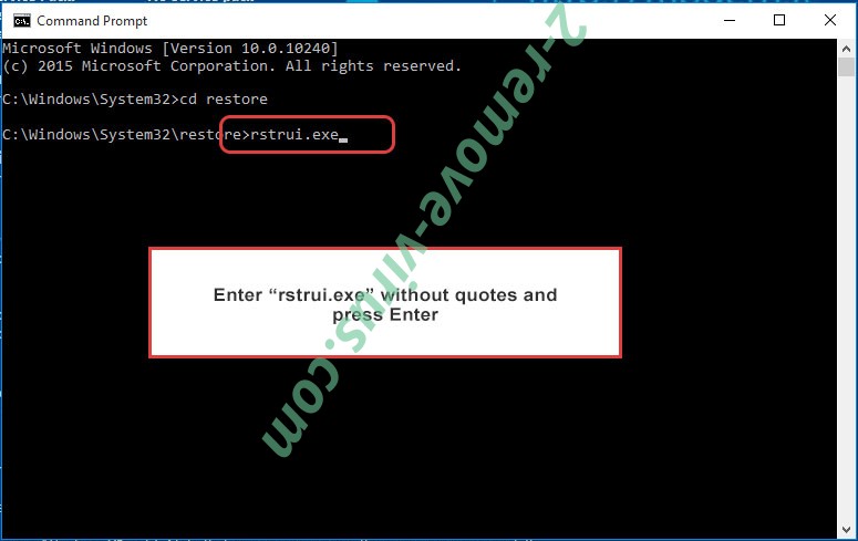 Delete Qdfvbbiqtth ransomware - command prompt restore execute