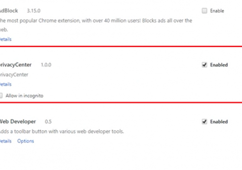 Odstrániť privacyCenter