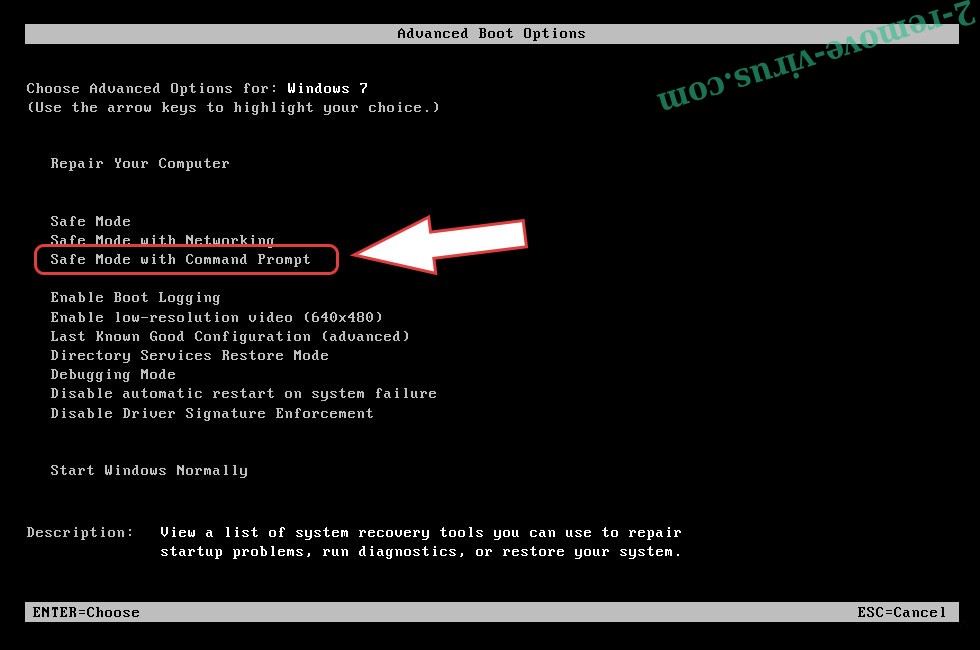 Remove Alix1011RVA ransomware - boot options