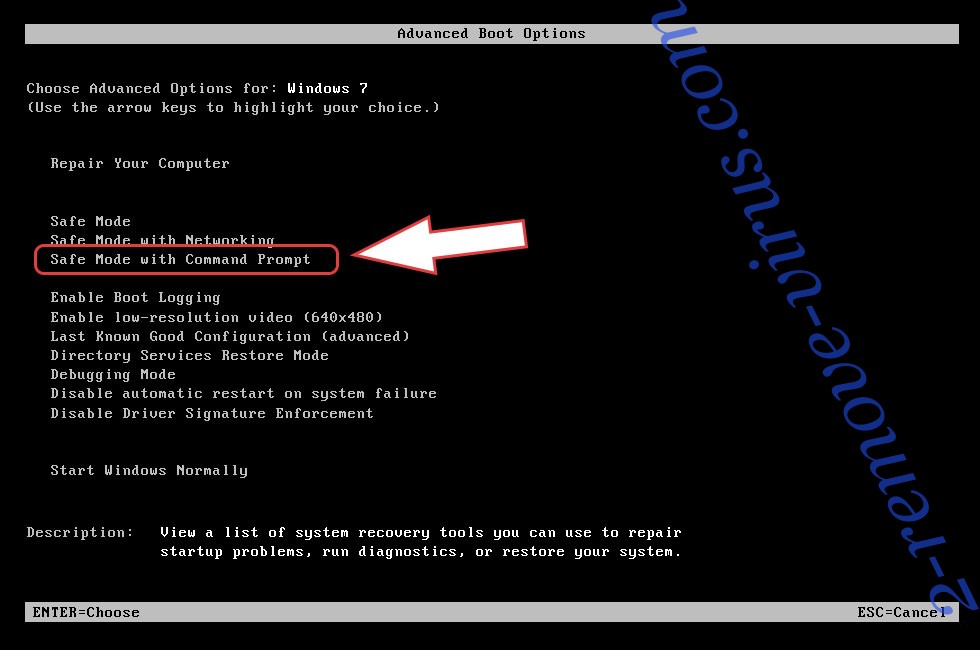 Remove shade8 ransomware - boot options