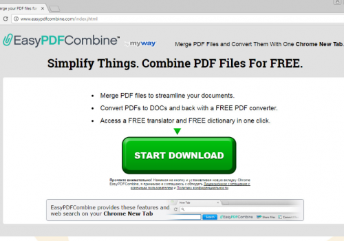Odstránenie Easy PDF Combine Virus