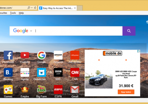 Rimuovere Fidonav.com da Chrome, Firefox e IE