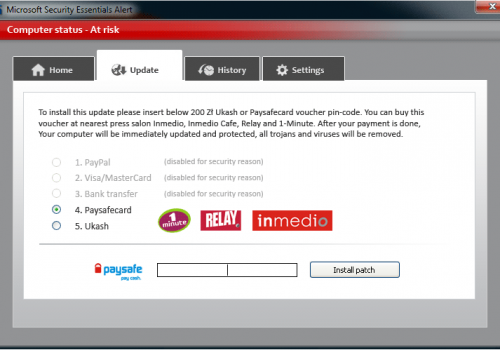 Remove Microsoft Security Essential Alert Virus