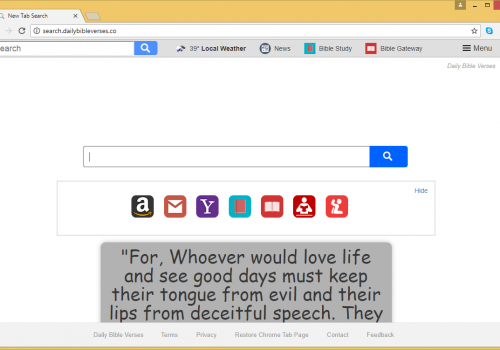 Come rimuovere Search.dailybibleverses.co
