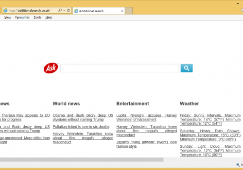 Rimuovere Additionalsearch.co.uk Redirect
