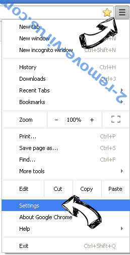 Clicktabs.net Redirect Chrome menu