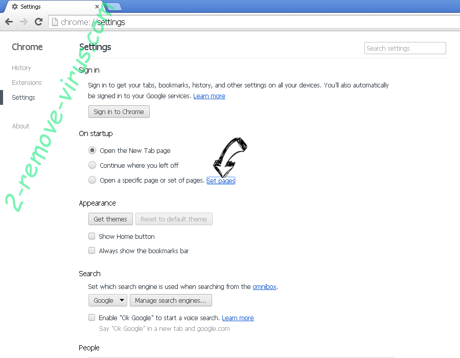 Quickneasysearch.com Chrome settings