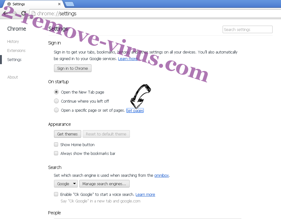 Moatads virus Chrome settings