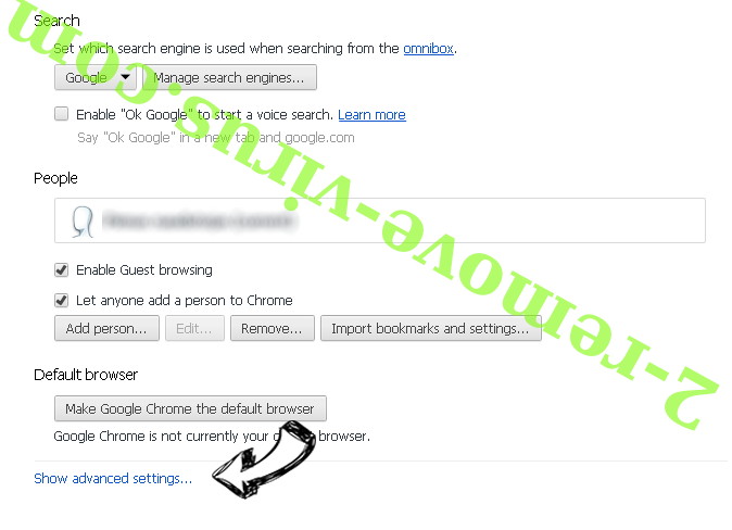 Search9+ Virus Chrome settings more