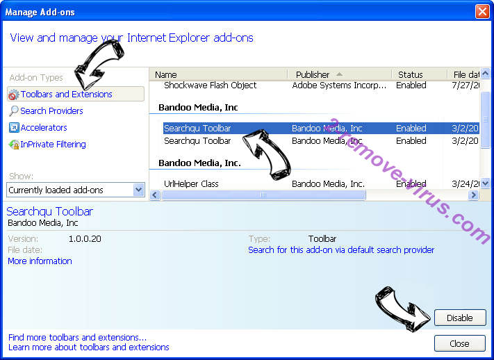 Search9+ Virus IE toolbars and extensions