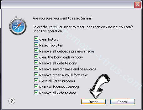 SwiftSeek browser hijacker Safari reset