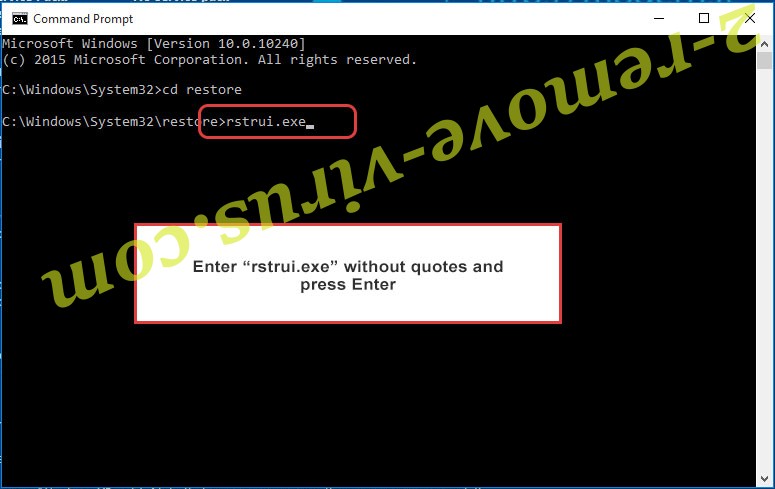Delete Powz Virus - command prompt restore execute