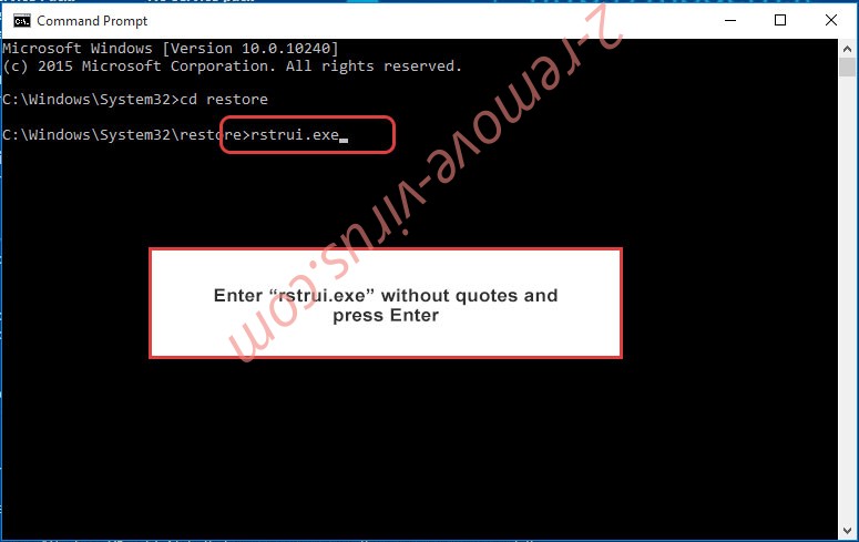 Delete .YUFL virus - command prompt restore execute