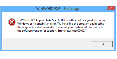 Remove Error Code 0xc000012f