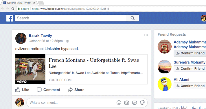Flaw in Facebook allows you to spoof links