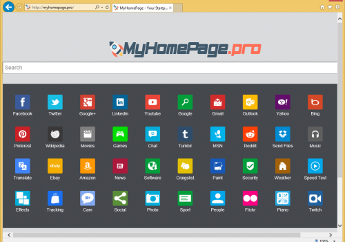 Rimuovere MyHomePage.pro