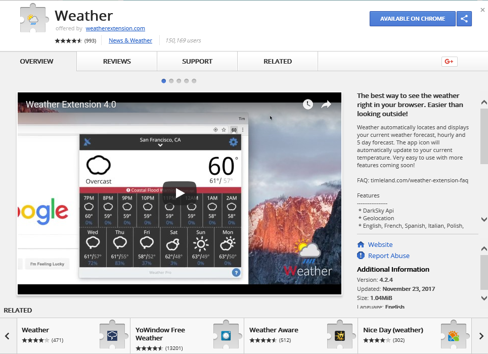 Weather For Chrome Ads