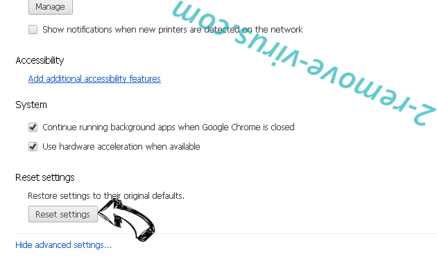 Chromium malware Chrome advanced menu