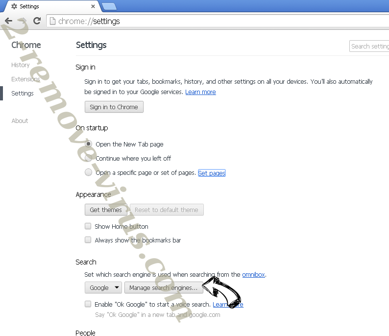 Chromesearch.win Chrome extensions disable