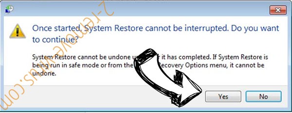 Caterpillar ransomware removal - restore message