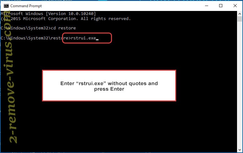 Delete Datarestorehelp@firemail.cc ransomware - command prompt restore execute