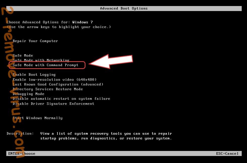 Remove .Bitx file ransomware - boot options