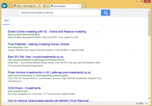 Rimuovere SearchPage-results.net