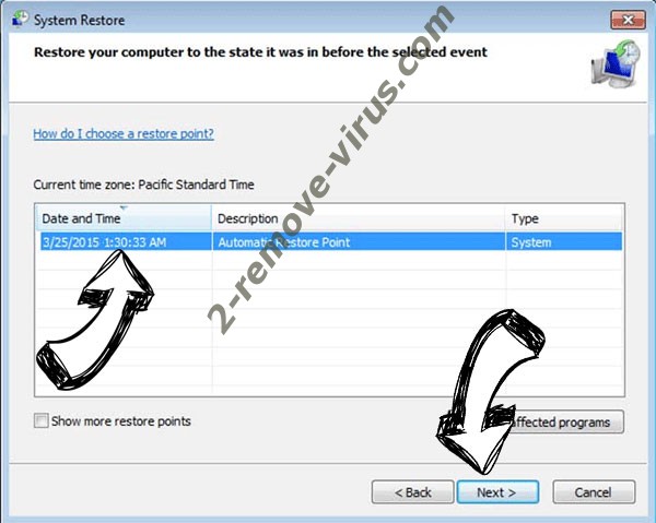 .Corpseworm file ransomware - restore point