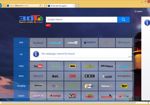 Rimuovere 30tab.com da Chrome, Frefox & IE